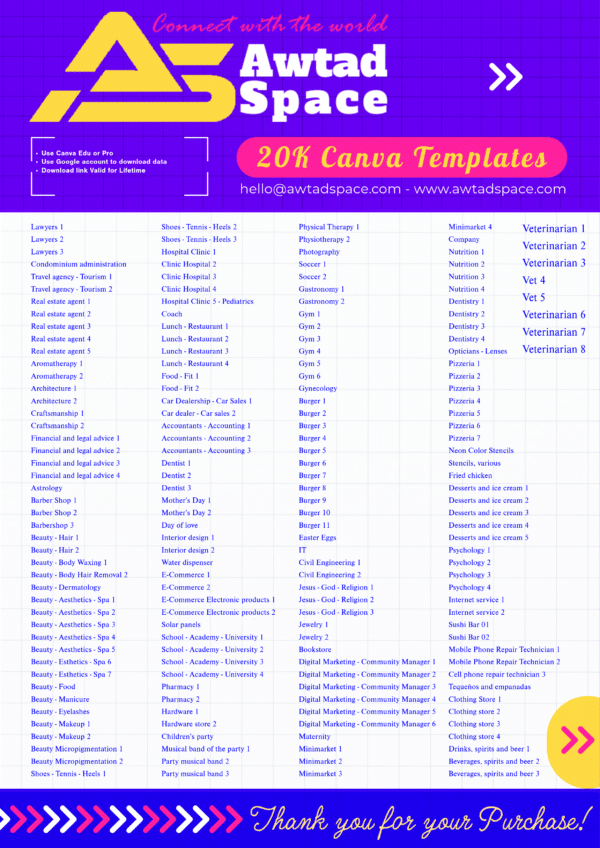 Canve Templates : 20,000 قالب Canve Templates