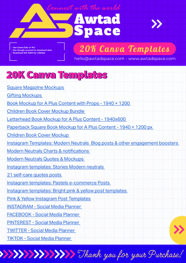 Canve Templates : 20,000 قالب Canve Templates