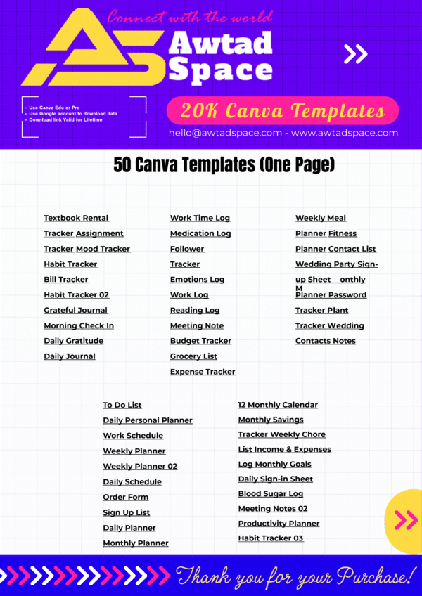 Canve Templates : 20,000 قالب Canve Templates